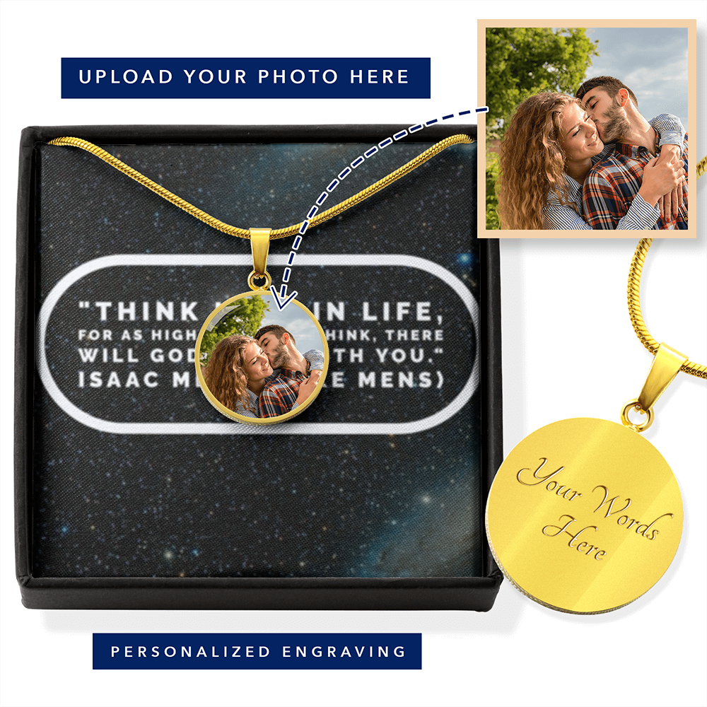 IKE MENS Quote Circle Pendant