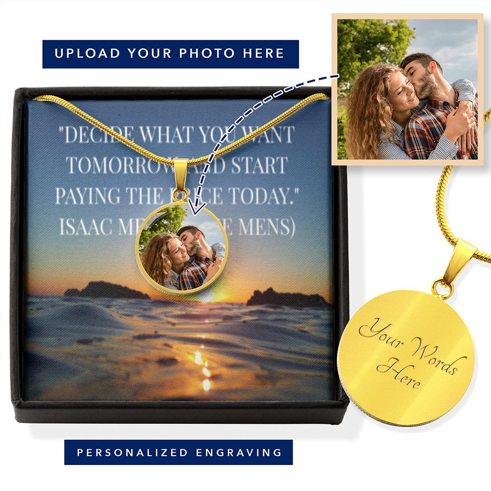 IKE MENS SCRIPTURE COLLAGE CIRCLE PENDANT NECKLACE (BUYER PICTURE UPLOAD)