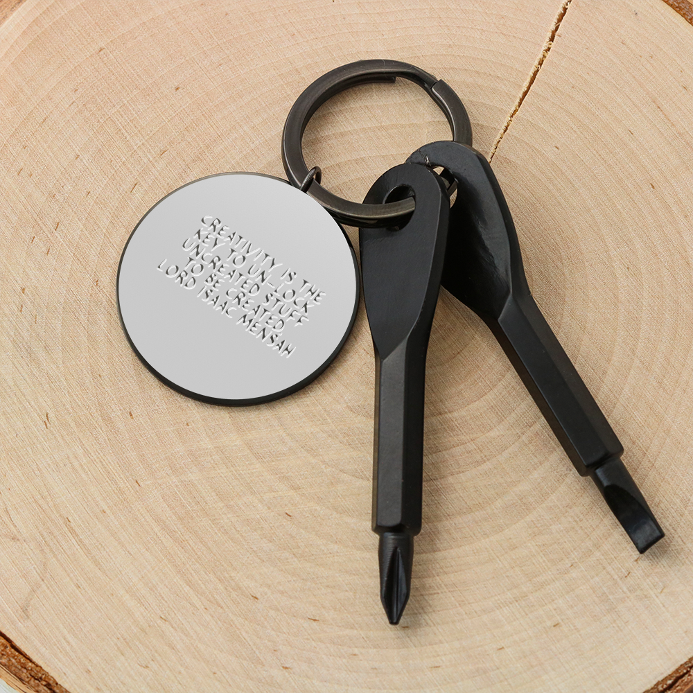 IKE MENS Quote Screwdriver Keychain