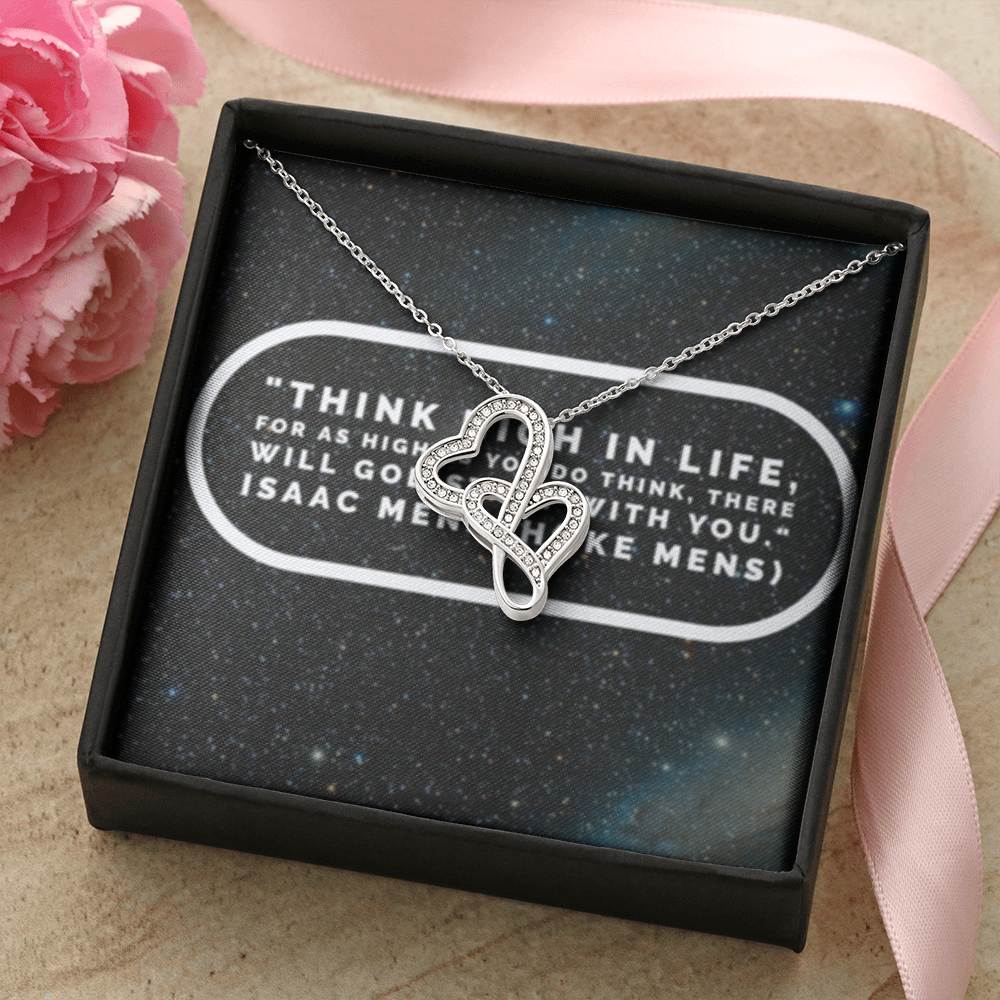 IKE MENS QUOTE DOUBLE HEART NECKLACE