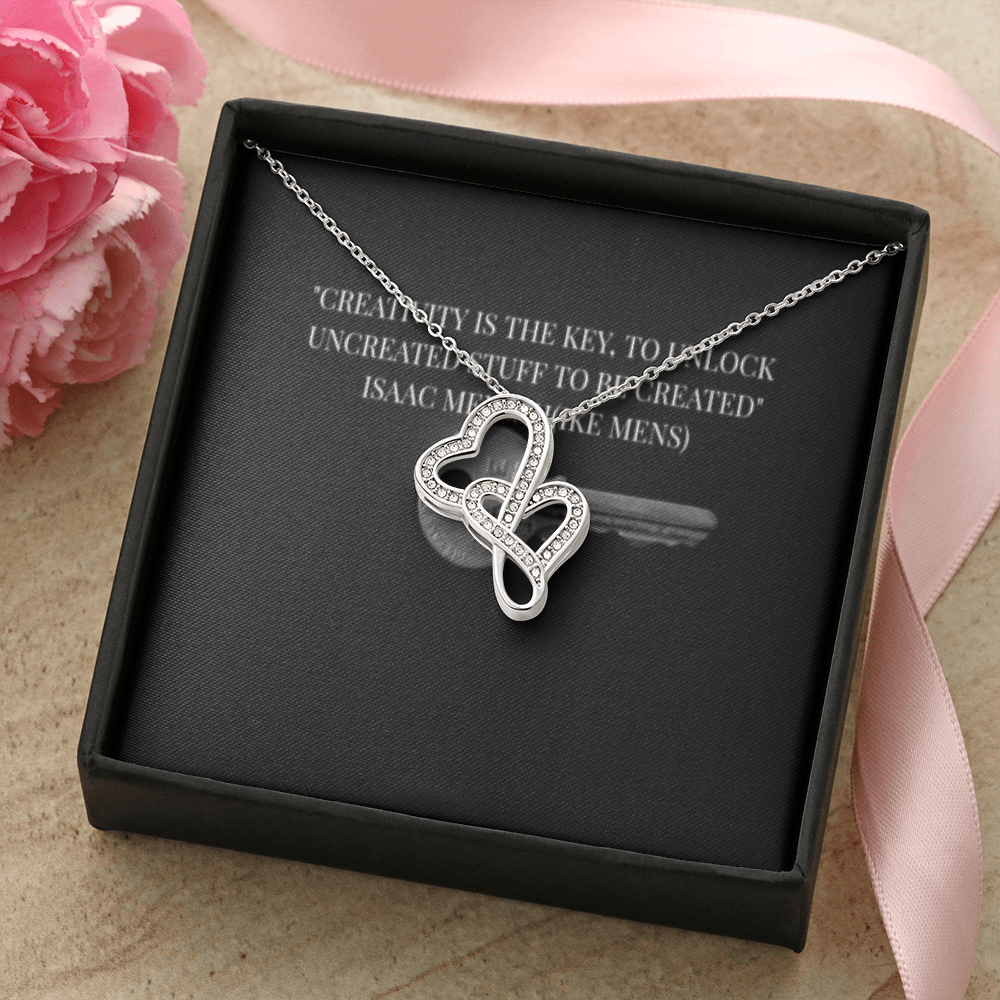 IKE MENS QUOTE DOUBLE HEART NECKLACE