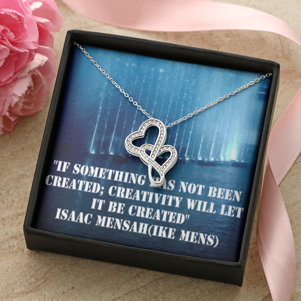IKE MENS QUOTE DOUBLE HEART NECKLACE
