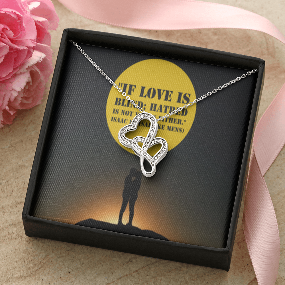 IKE MENS QUOTE DOUBLE HEART NECKLACE