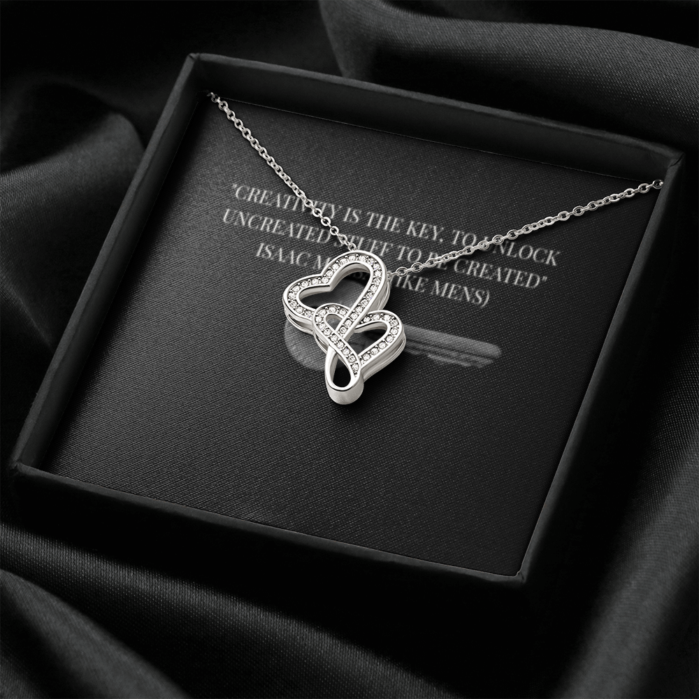 IKE MENS QUOTE DOUBLE HEART NECKLACE