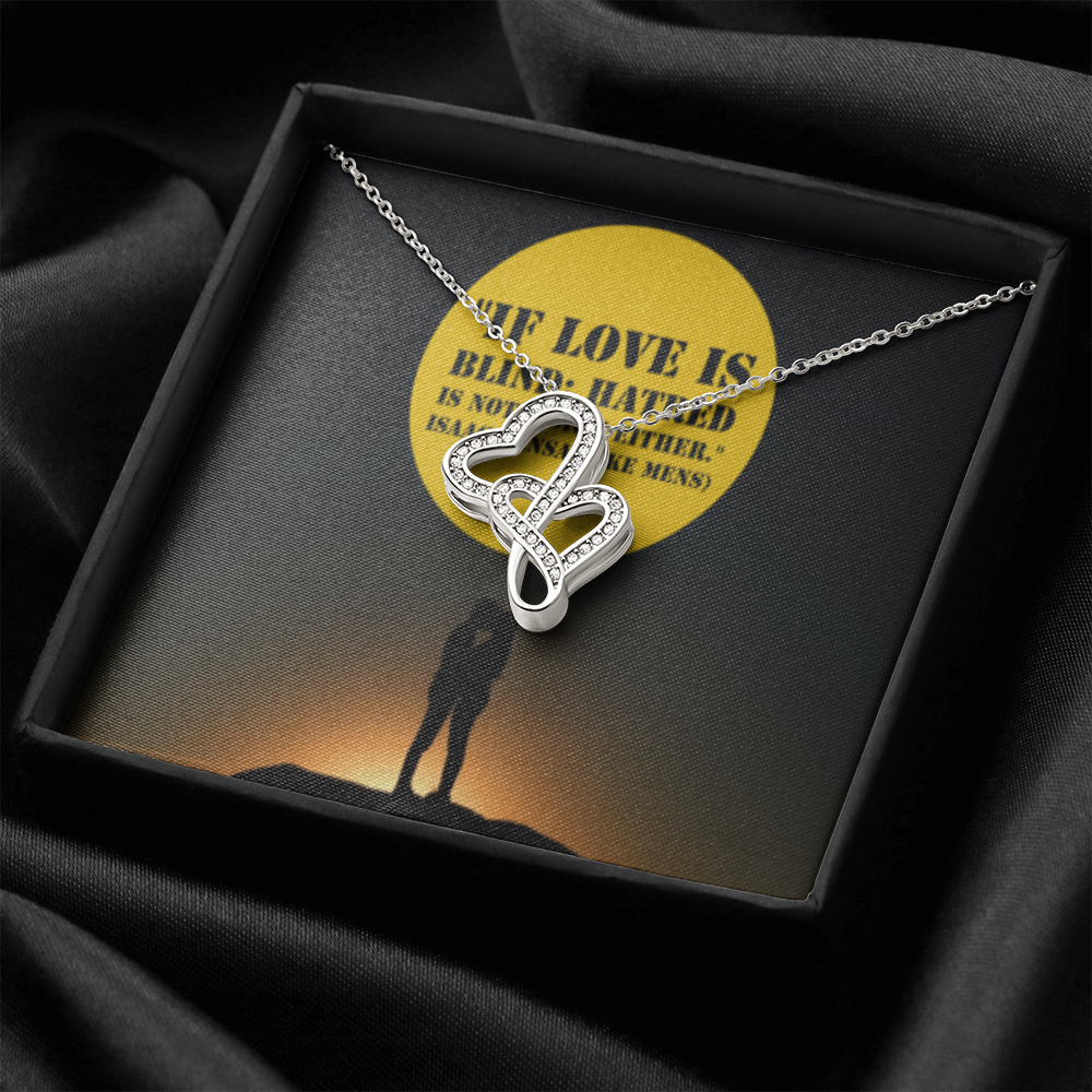 IKE MENS QUOTE DOUBLE HEART NECKLACE