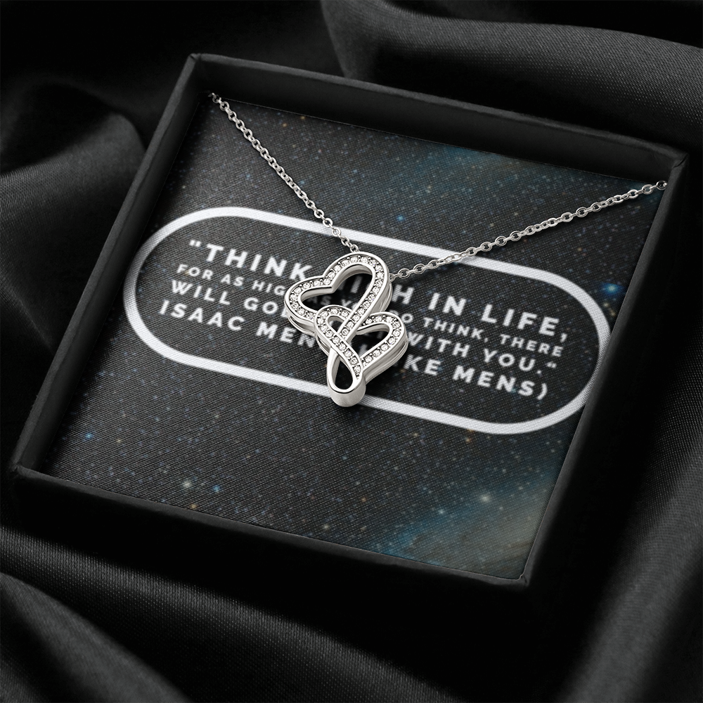 IKE MENS QUOTE DOUBLE HEART NECKLACE