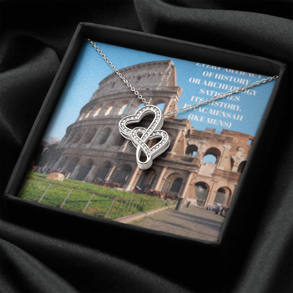 IKE MENS QUOTE DOUBLE HEART NECKLACE