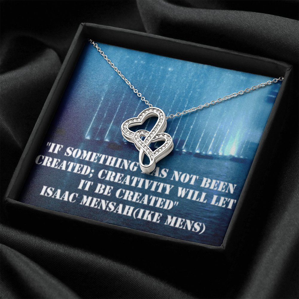 IKE MENS QUOTE DOUBLE HEART NECKLACE