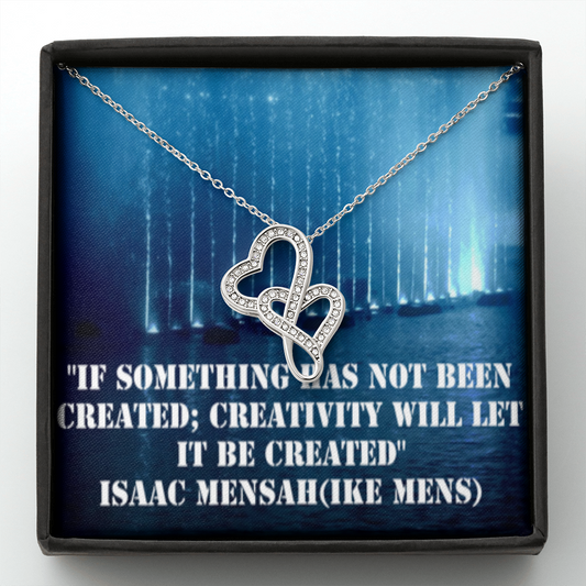IKE MENS QUOTE DOUBLE HEART NECKLACE