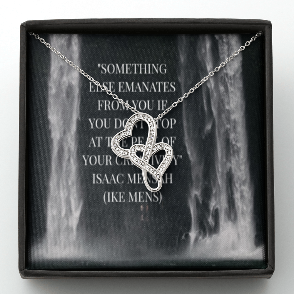 IKE MENS QUOTE DOUBLE HEART NECKLACE
