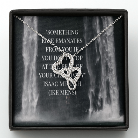 IKE MENS QUOTE DOUBLE HEART NECKLACE