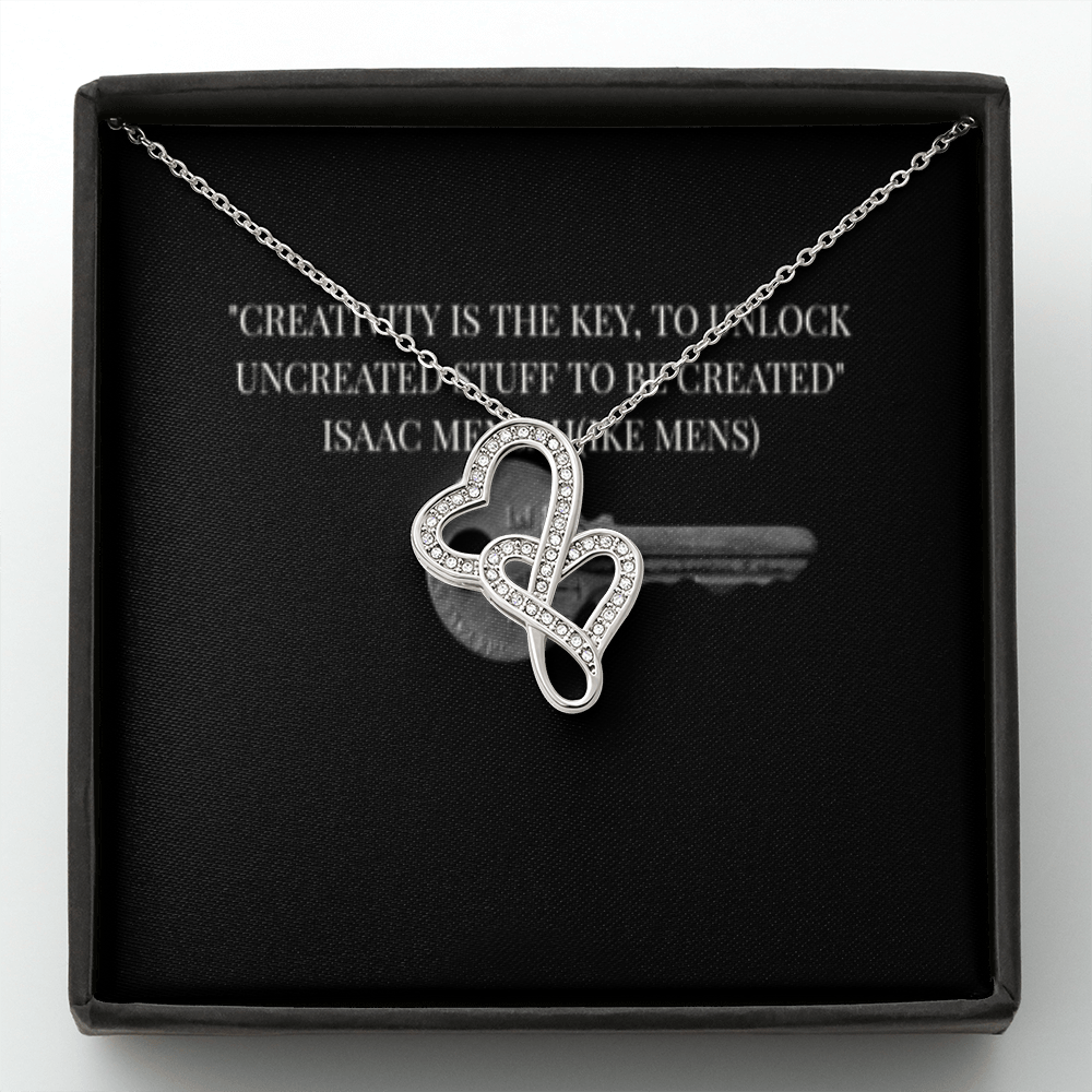 IKE MENS QUOTE DOUBLE HEART NECKLACE