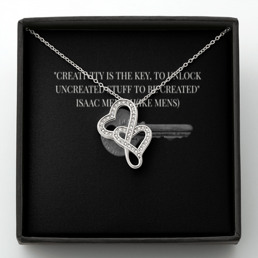 IKE MENS QUOTE DOUBLE HEART NECKLACE