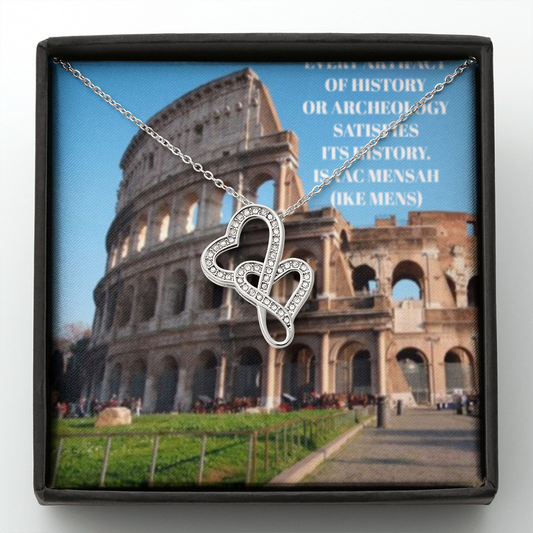 IKE MENS QUOTE DOUBLE HEART NECKLACE