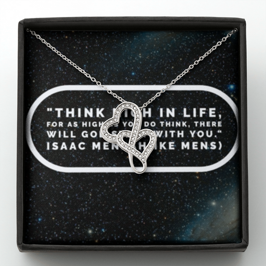 IKE MENS QUOTE DOUBLE HEART NECKLACE
