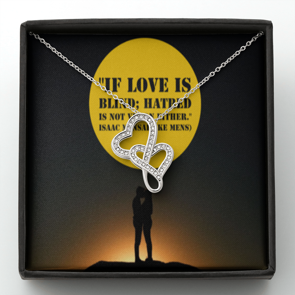 IKE MENS QUOTE DOUBLE HEART NECKLACE