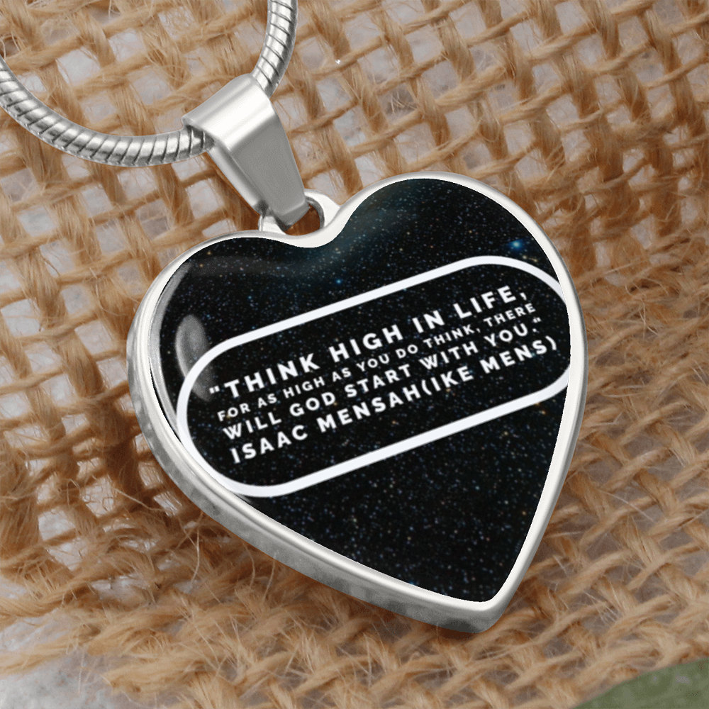 IKE MENS Quote Heart Pendant Necklace