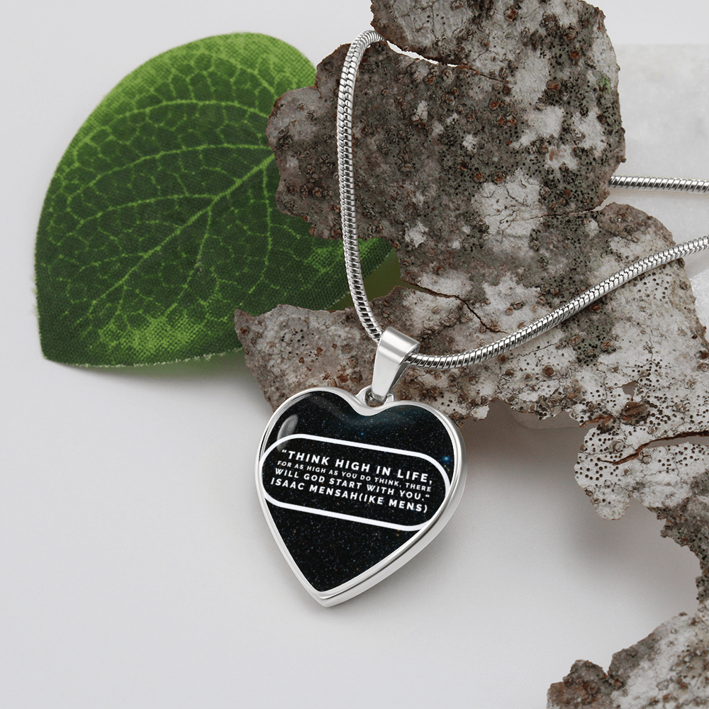 IKE MENS Quote Heart Pendant Necklace