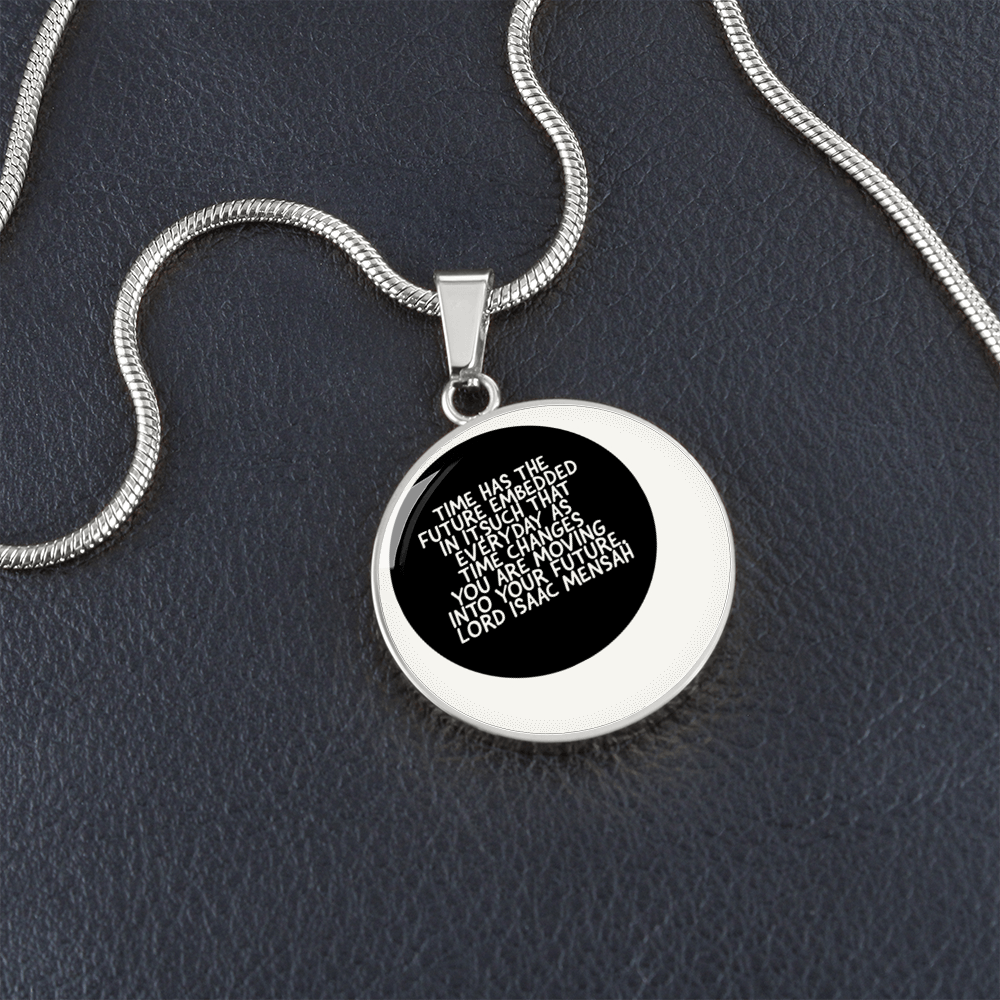 IKE MENS QUOTE CIRCLE PENDANT JEWELRY