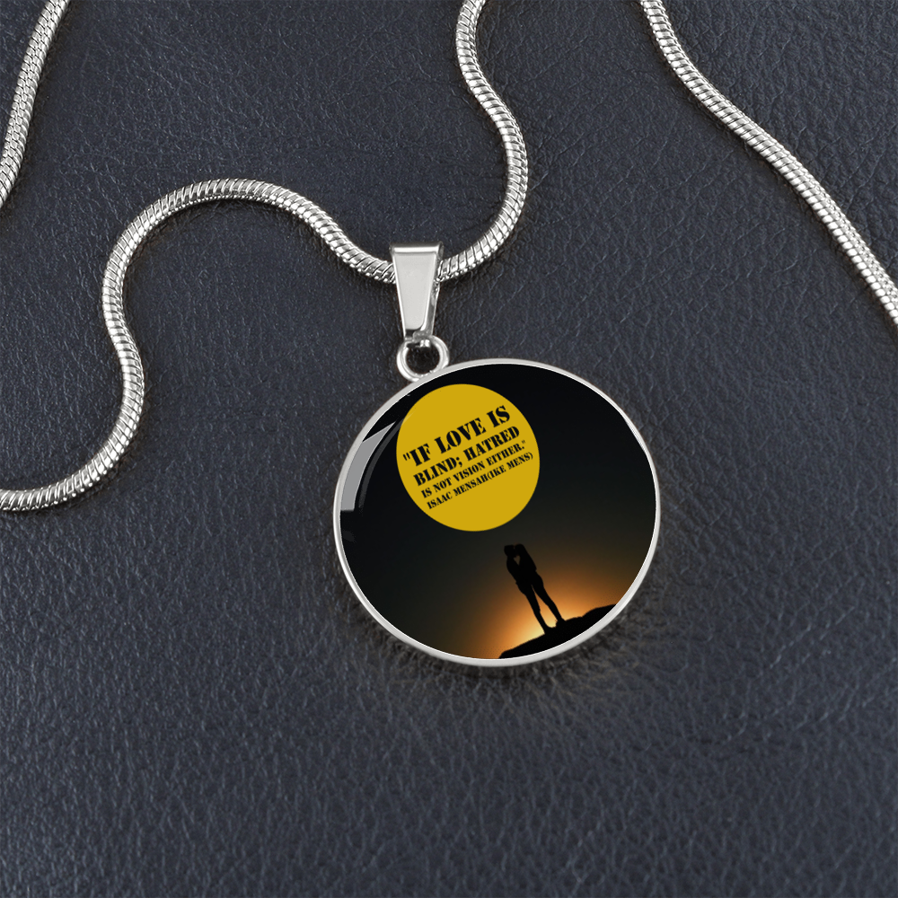 IKE MENS QUOTE CIRCLE PENDANT JEWELRY