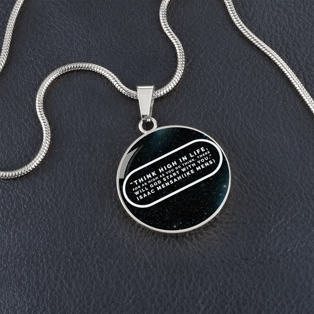 IKE MENS Quote Circle Pendant
