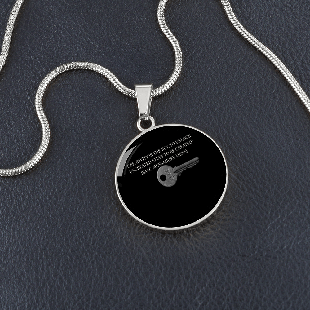 IKE MENS QUOTE CIRCLE PENDANT JEWELRY