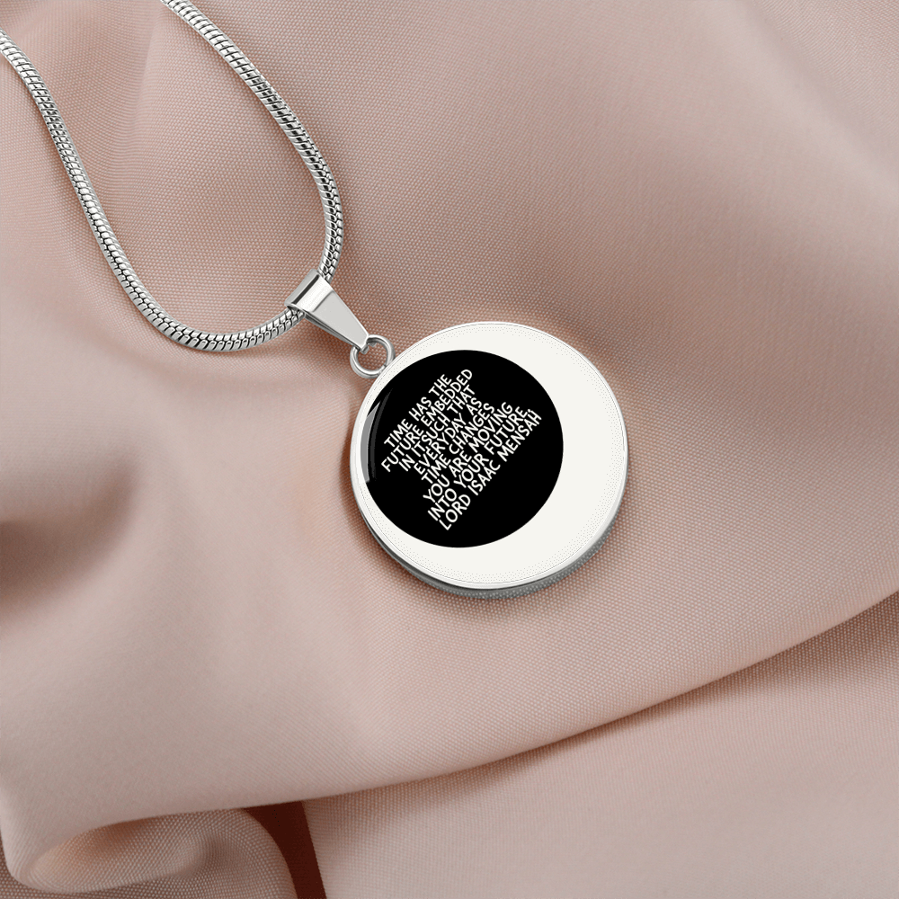IKE MENS QUOTE CIRCLE PENDANT JEWELRY