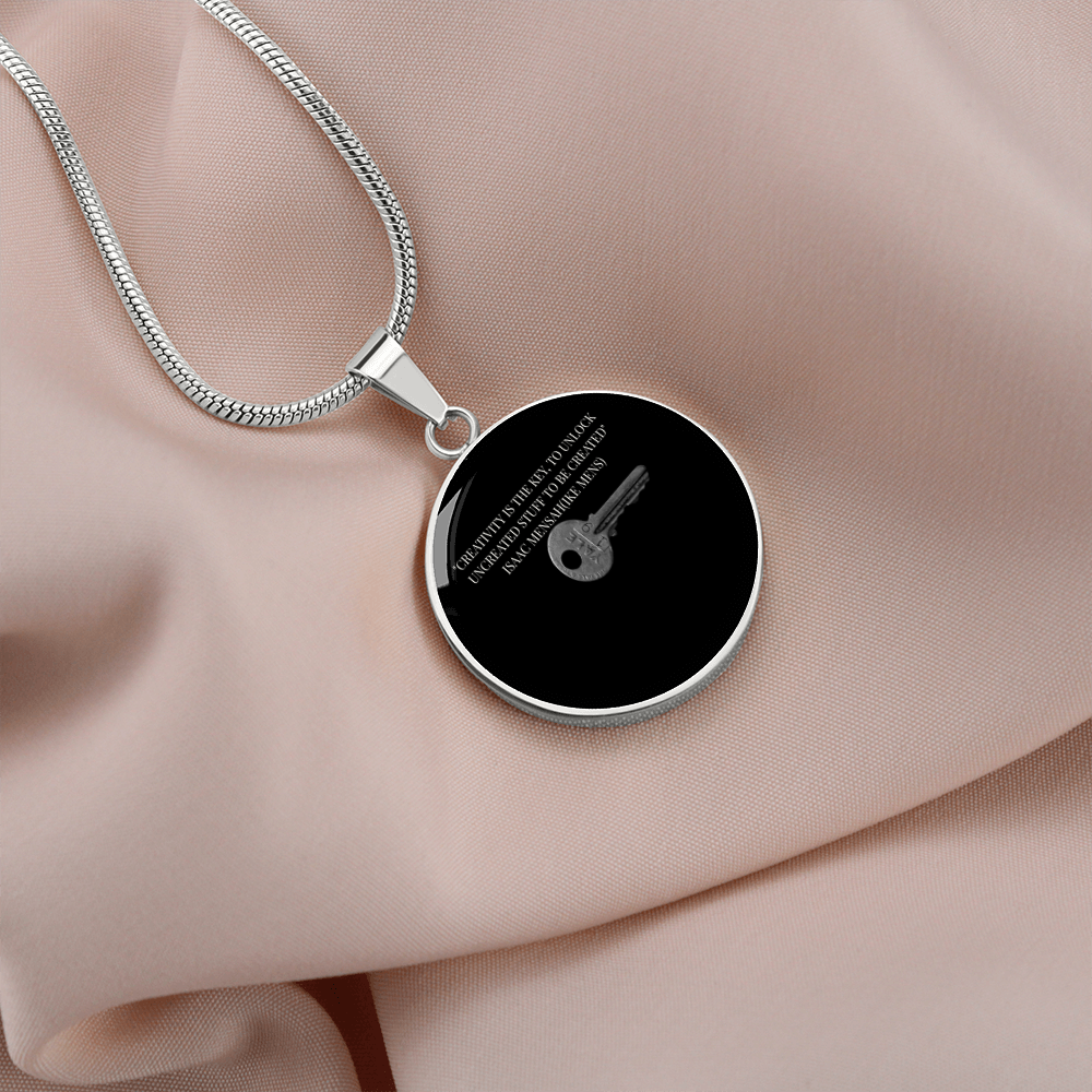 IKE MENS QUOTE CIRCLE PENDANT JEWELRY