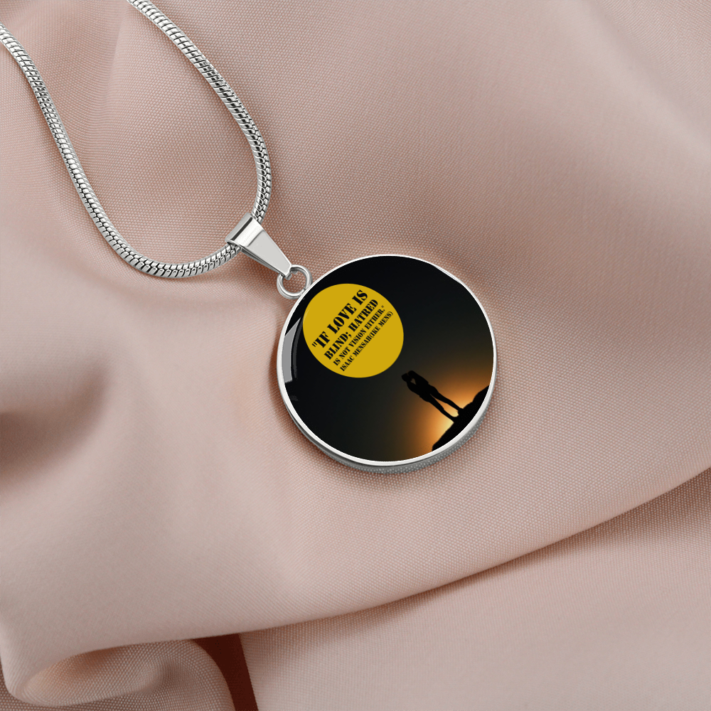 IKE MENS QUOTE CIRCLE PENDANT JEWELRY