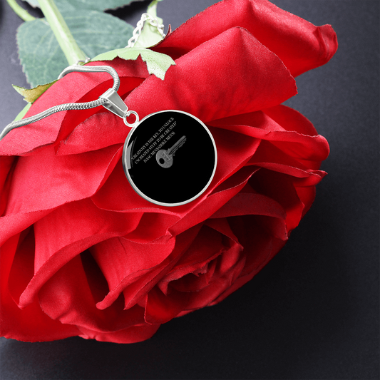 IKE MENS QUOTE CIRCLE PENDANT JEWELRY