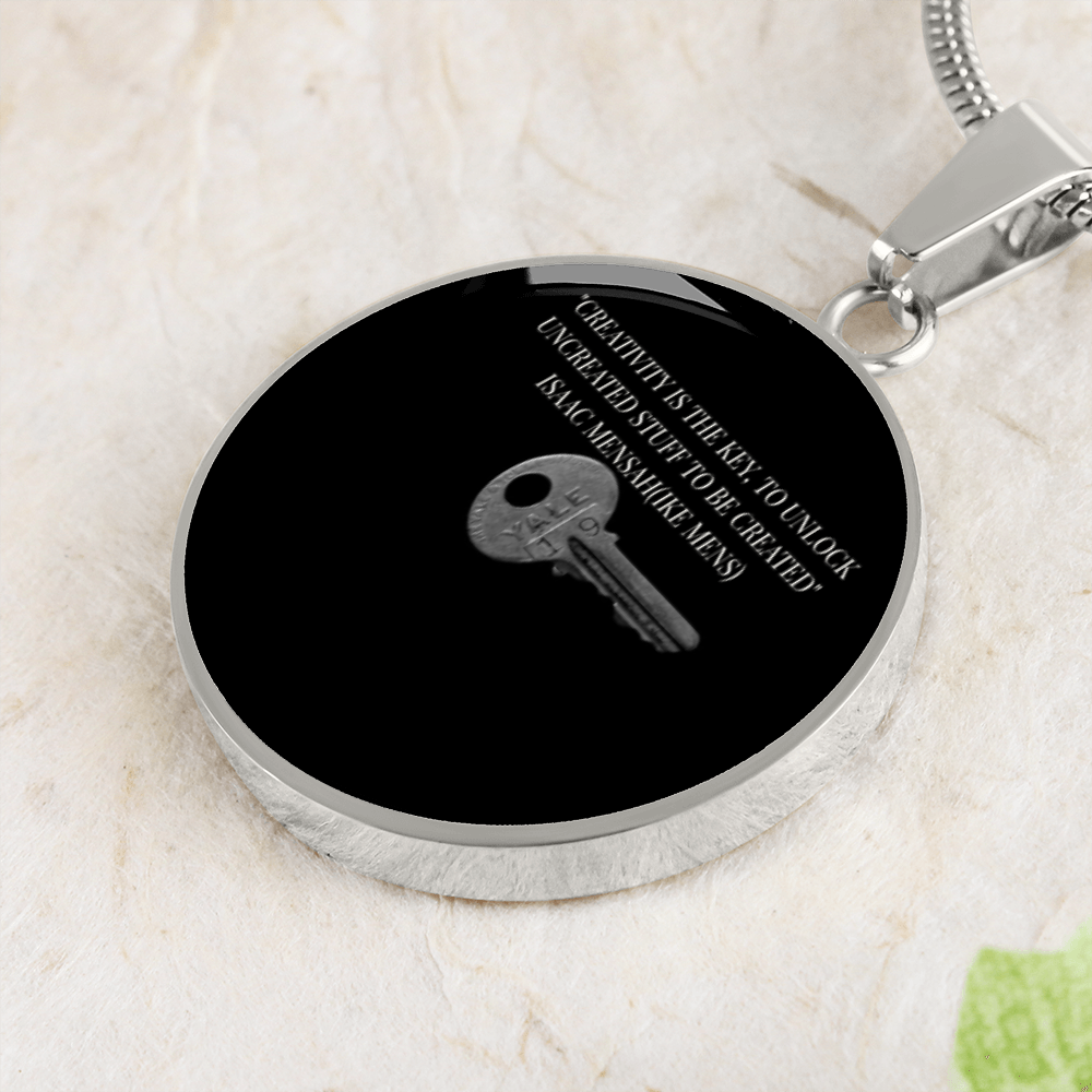 IKE MENS QUOTE CIRCLE PENDANT JEWELRY