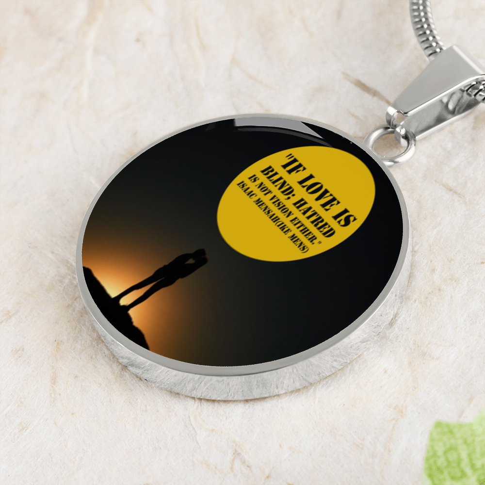 IKE MENS QUOTE CIRCLE PENDANT JEWELRY
