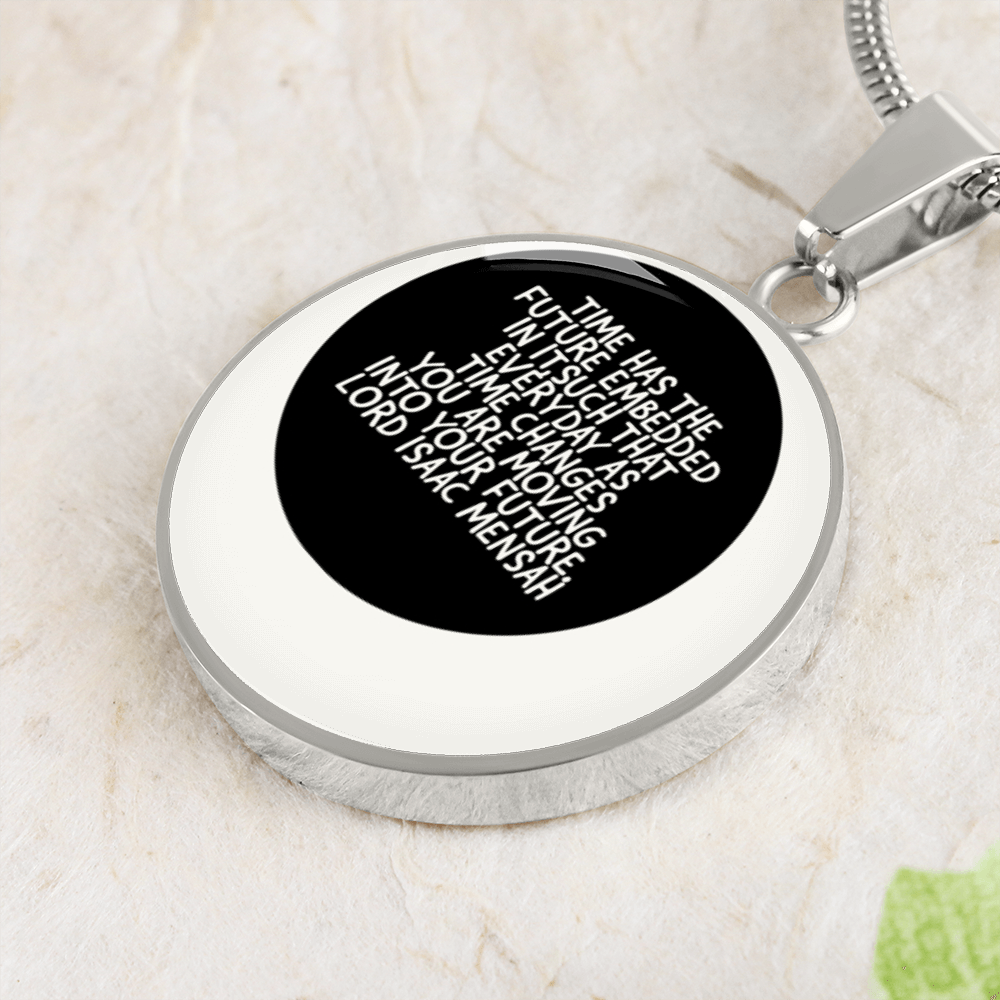 IKE MENS QUOTE CIRCLE PENDANT JEWELRY