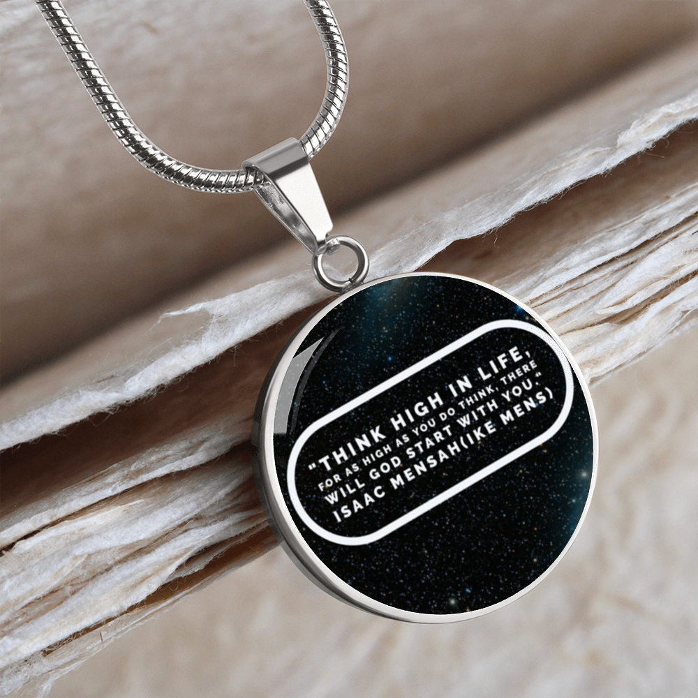 IKE MENS Quote Circle Pendant