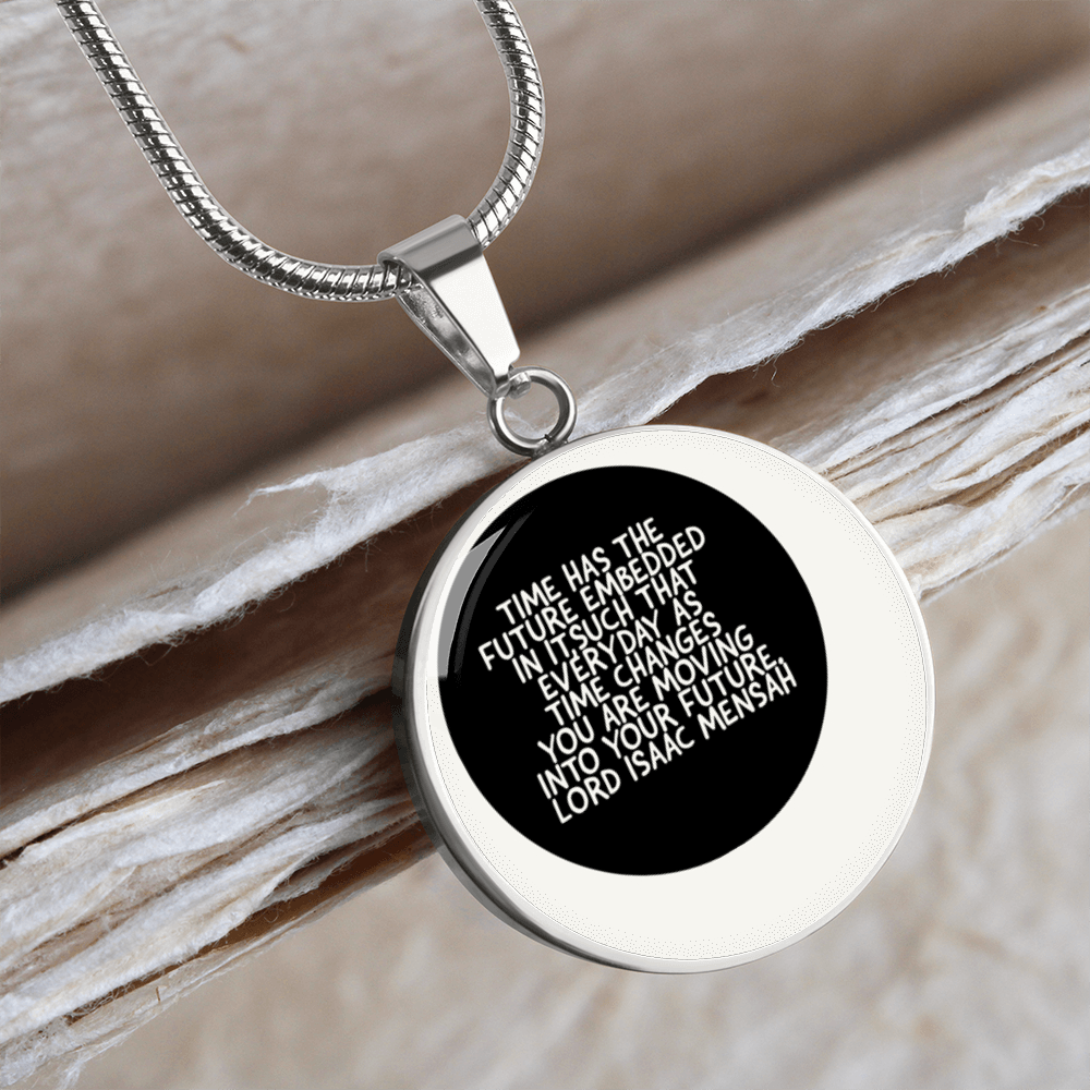 IKE MENS QUOTE CIRCLE PENDANT JEWELRY