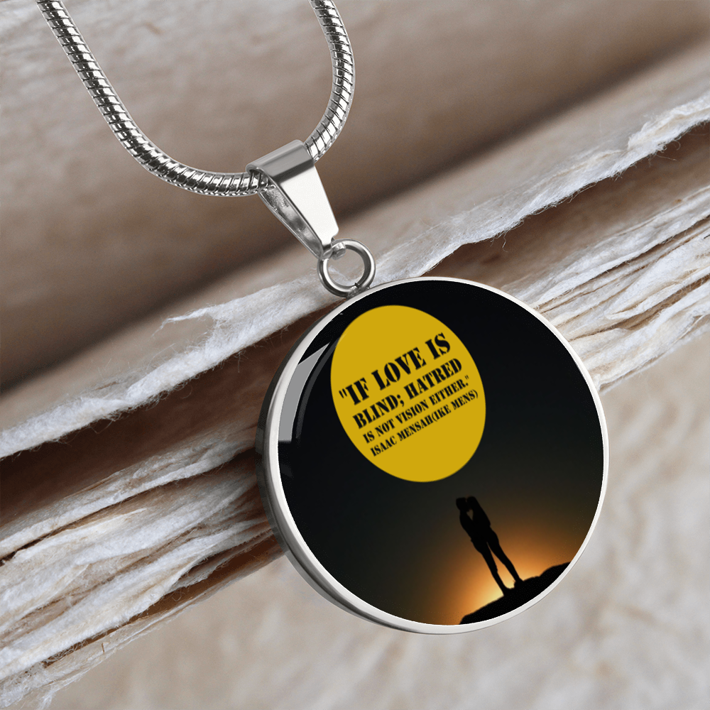 IKE MENS QUOTE CIRCLE PENDANT JEWELRY