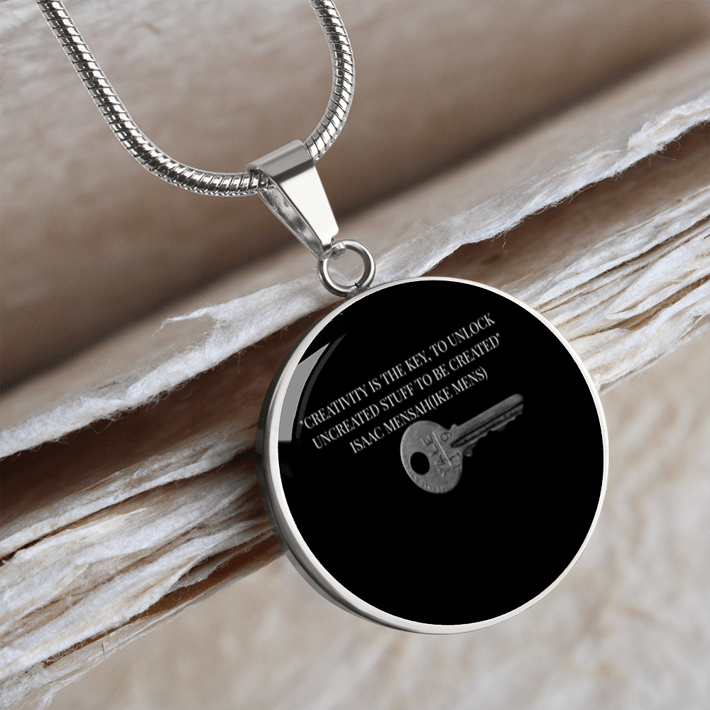 IKE MENS QUOTE CIRCLE PENDANT JEWELRY