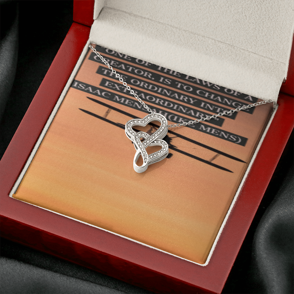 IKE MENS Quote Double Hearts Necklace!