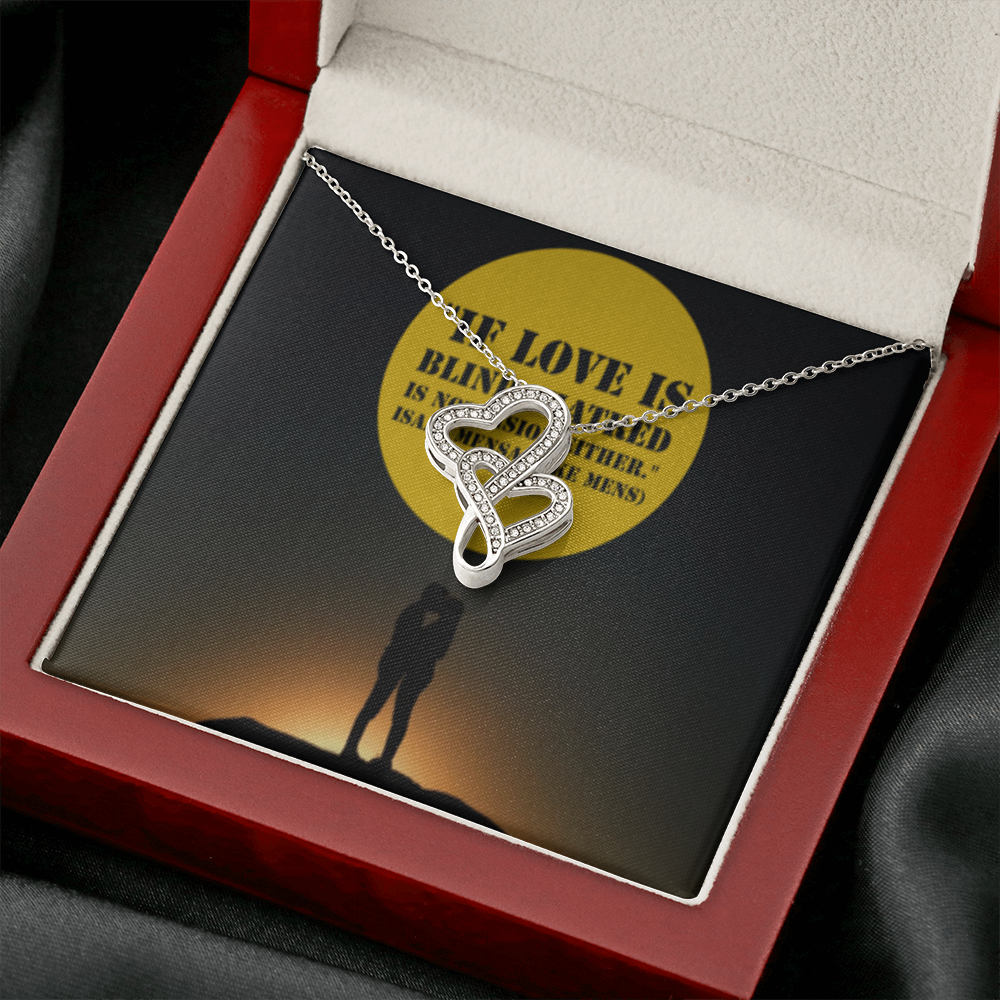 IKE MENS QUOTE DOUBLE HEART NECKLACE
