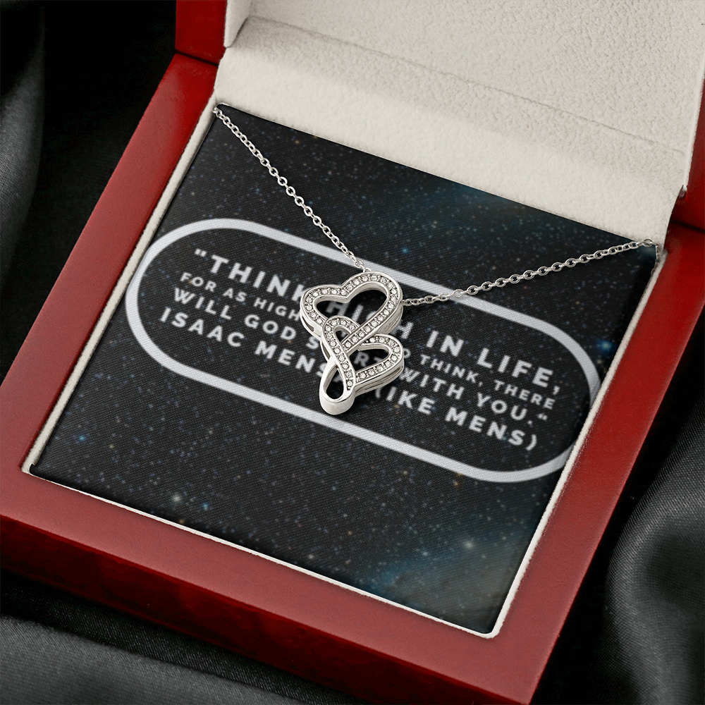 IKE MENS QUOTE DOUBLE HEART NECKLACE