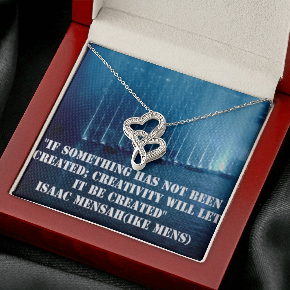 IKE MENS QUOTE DOUBLE HEART NECKLACE