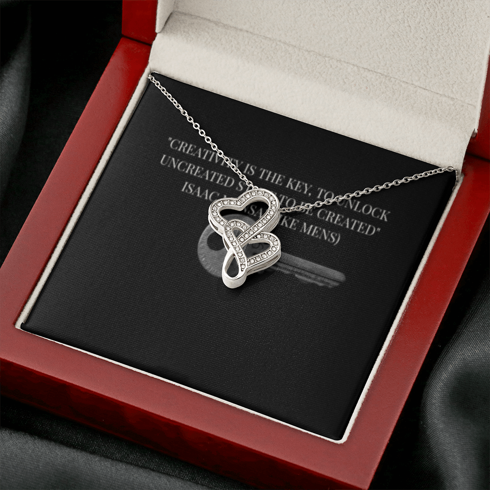 IKE MENS QUOTE DOUBLE HEART NECKLACE