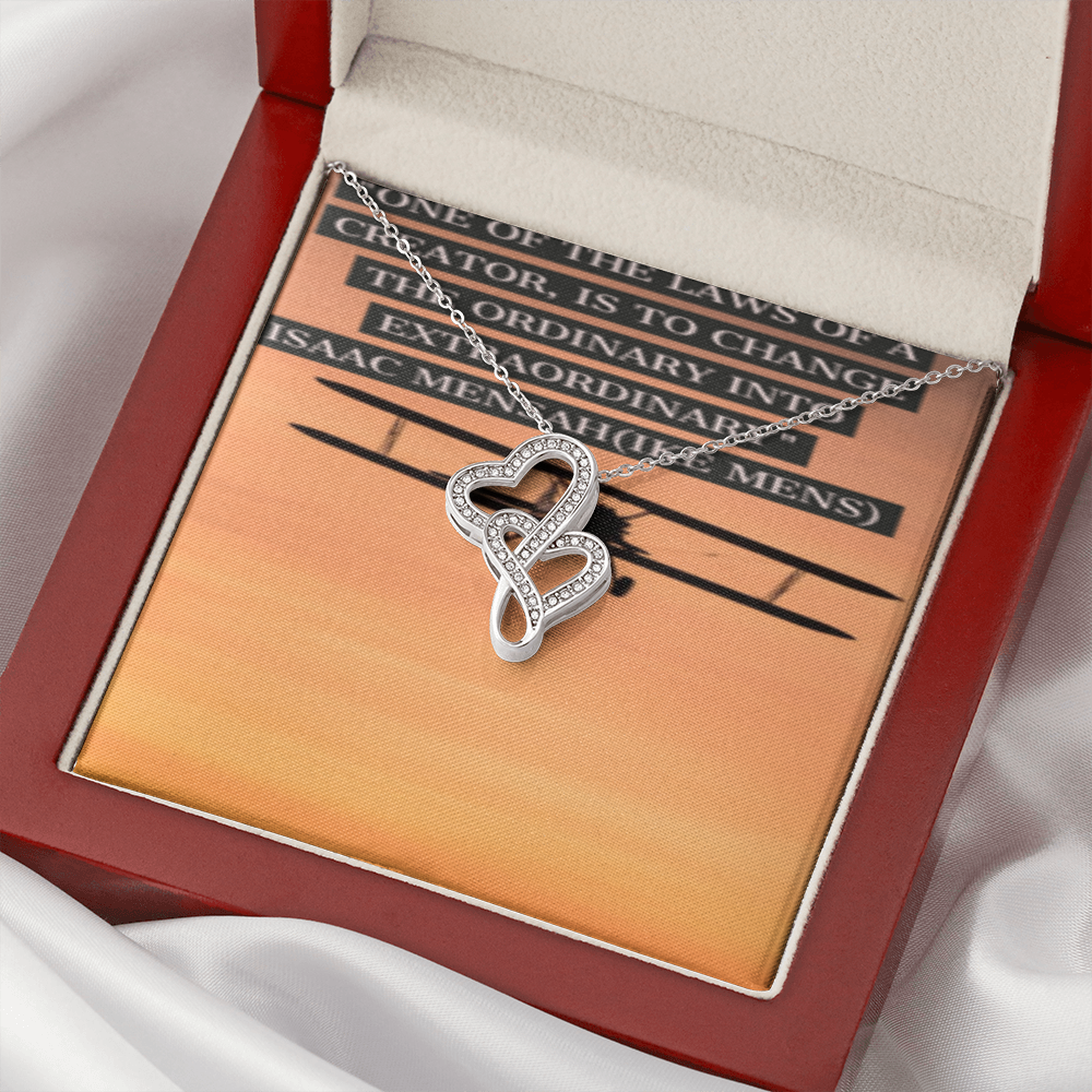 IKE MENS Quote Double Hearts Necklace!