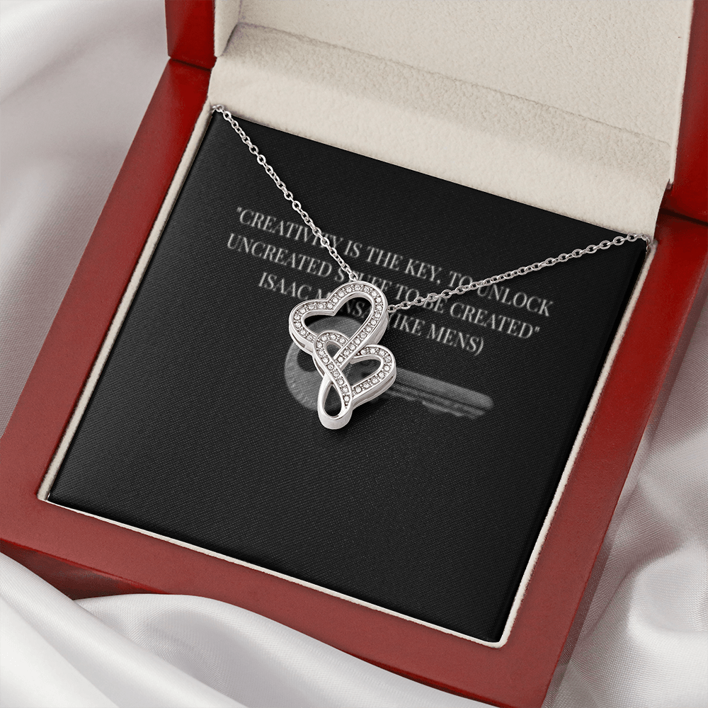 IKE MENS QUOTE DOUBLE HEART NECKLACE