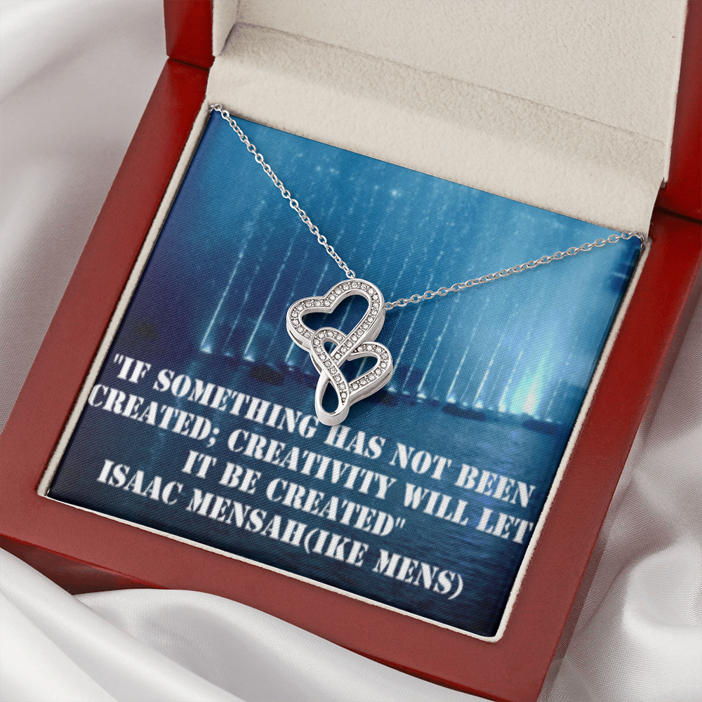 IKE MENS QUOTE DOUBLE HEART NECKLACE