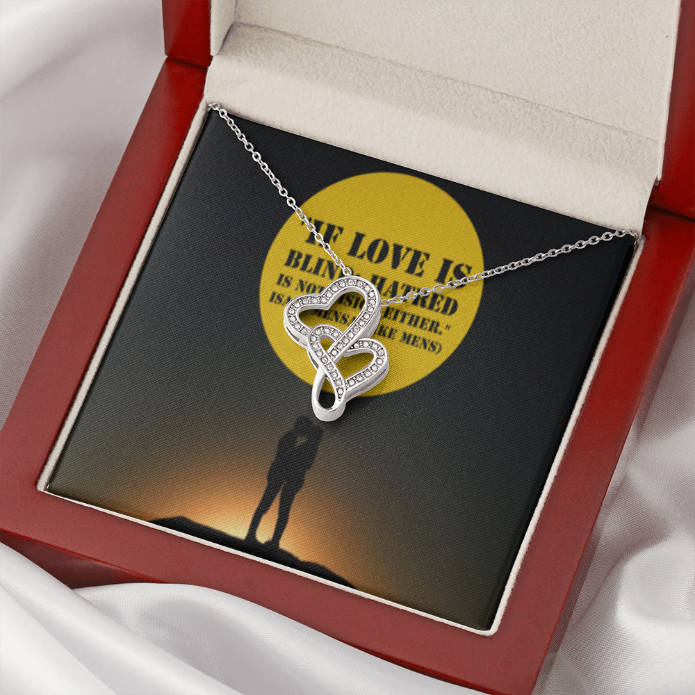 IKE MENS QUOTE DOUBLE HEART NECKLACE