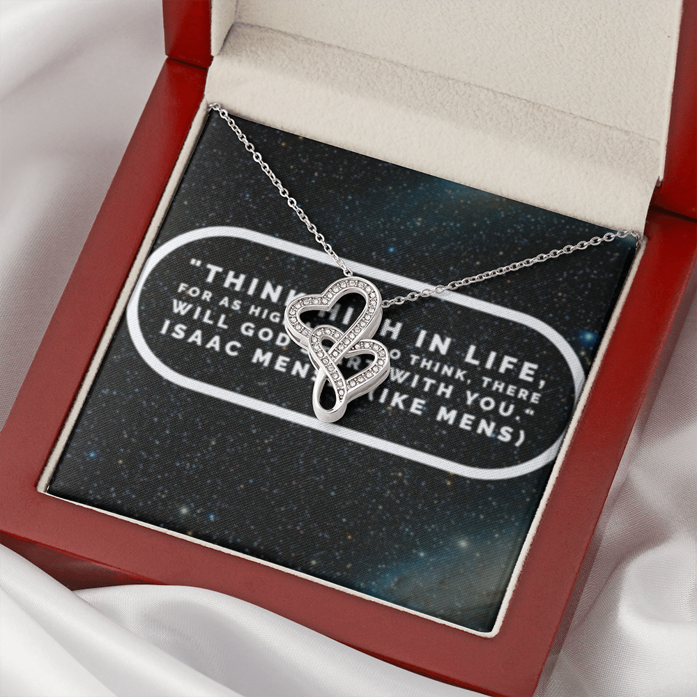 IKE MENS QUOTE DOUBLE HEART NECKLACE