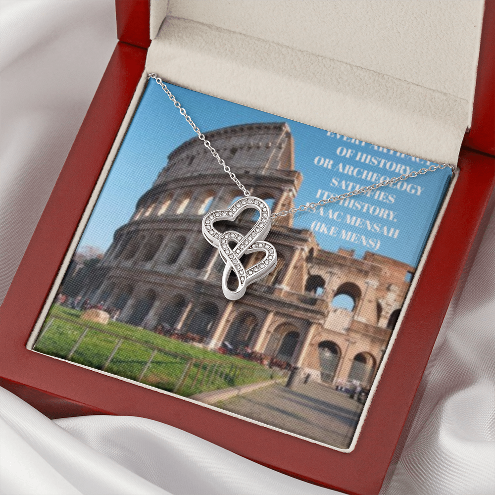 IKE MENS QUOTE DOUBLE HEART NECKLACE