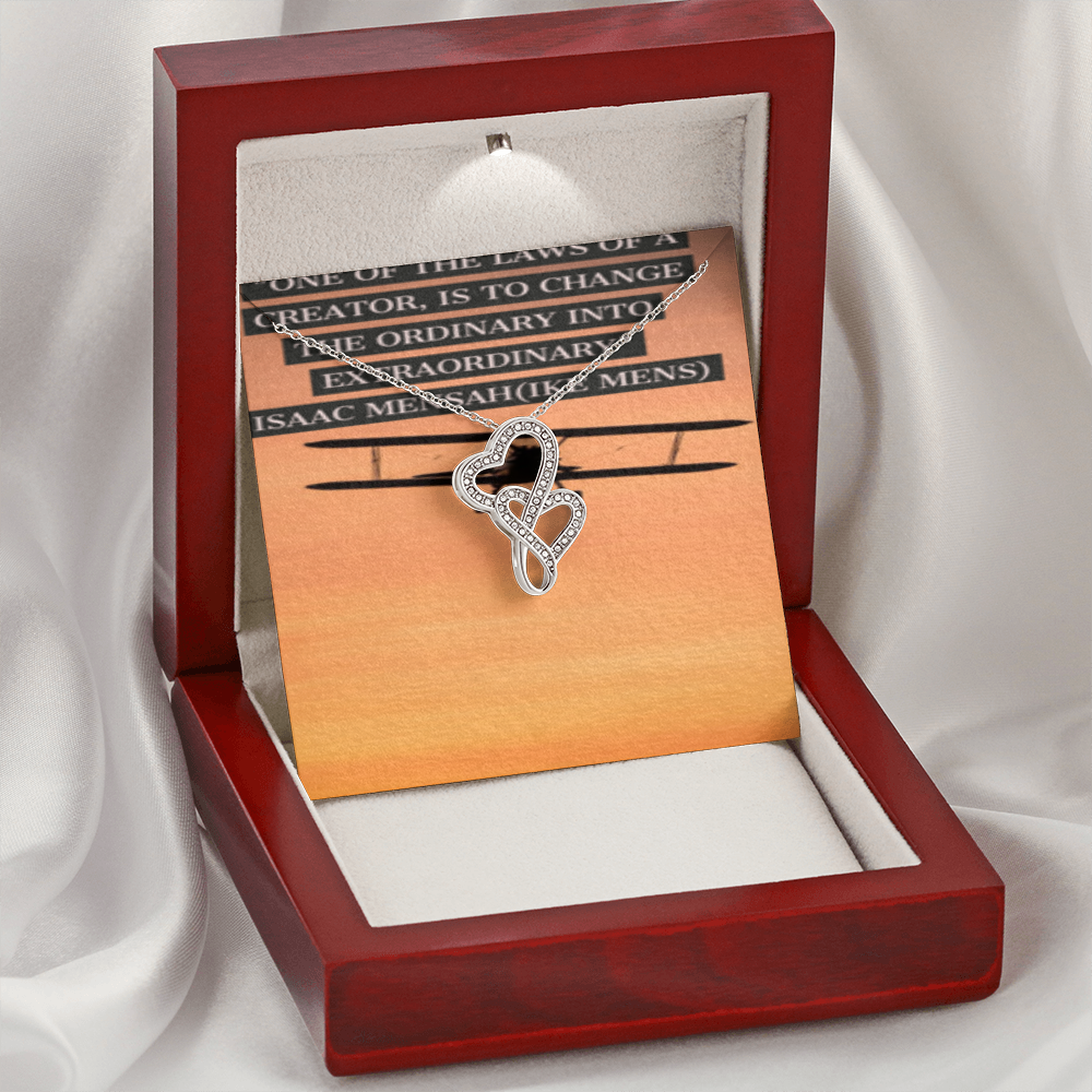 IKE MENS Quote Double Hearts Necklace!