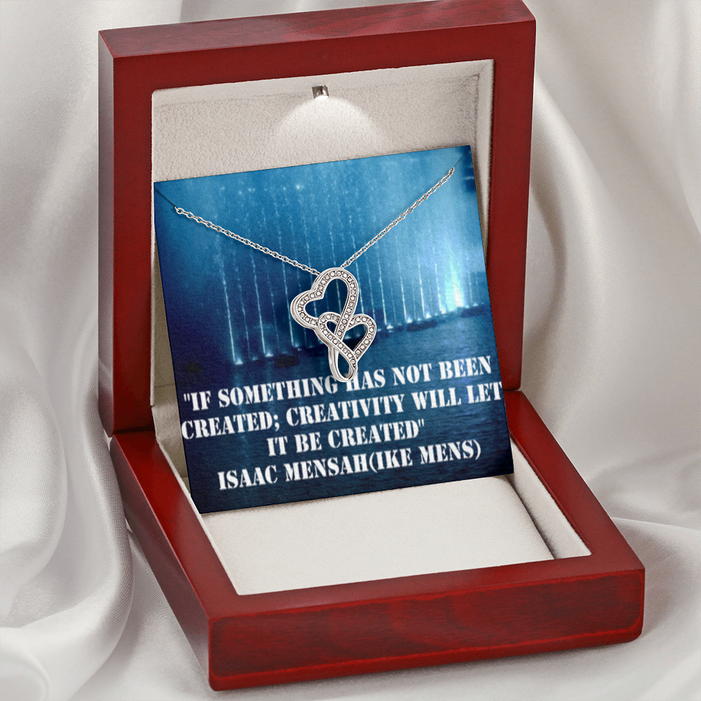 IKE MENS QUOTE DOUBLE HEART NECKLACE